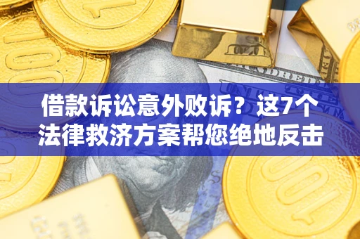武汉借款诉讼意外败诉？这7个法律救济方案帮您绝地反击！